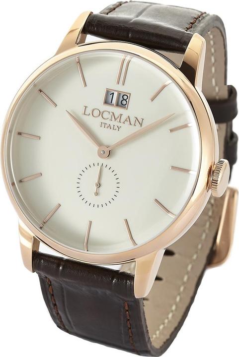 Produktbild Locman Italy Herrenuhr 1960 Big Date braun/roségold PVD Ref. 0252 (Analoguhr, 41 mm)
