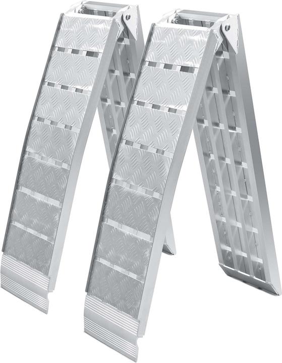 Actual product image Wiltec 2x folding loading ramp scooter ramp ATV Quad portable aluminium 228cm 1360kg (90x11 inches 3000lbs)