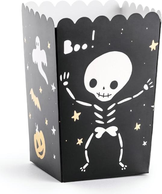 Actual product image Partydeco Halloween Popcorn Bag Skeleton Motif (6 x)