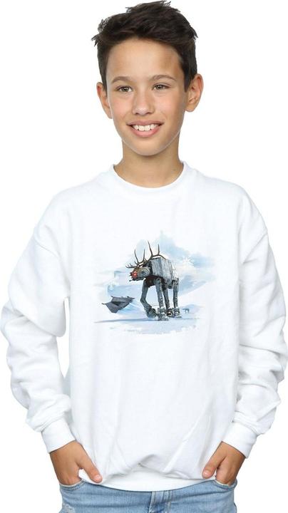 Actual product image Star Wars Boys Christmas AT-AT Reindeer Sweatshirt (128)