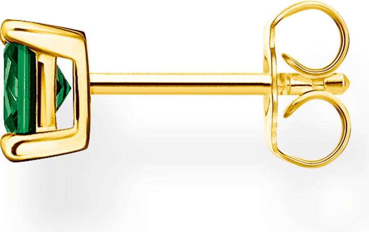 Produktbild Thomas Sabo Einzel Ohrstecker mit grünem Stein gold (750 Gelbgold Vergoldung, 925er Silber)