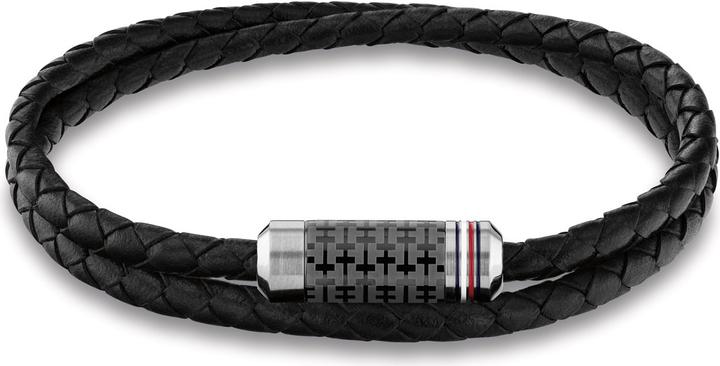 Tommy Hilfiger Tube Double Wrap Braided Armband (Leder)