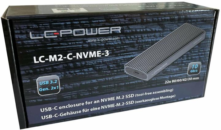 Image du produit LC-Power USB3.2 LC-M2-C-NVME-3 f. Boîtier de disque SSD M.2 (M.2)
