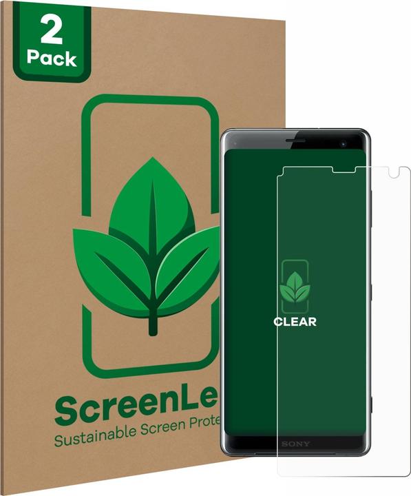 Actual product image ScreenLeaf Protective film sustainable screen protector screen protector film clear transparent (2 Piece, Sony Xperia XZ3)