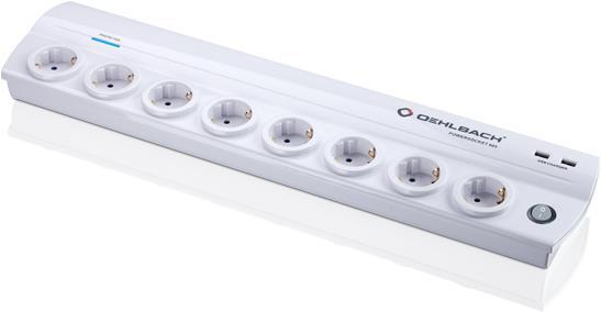 Produktbild Oehlbach Powersocket 905 Weiss - 8-fach Schuko-Netzleiste