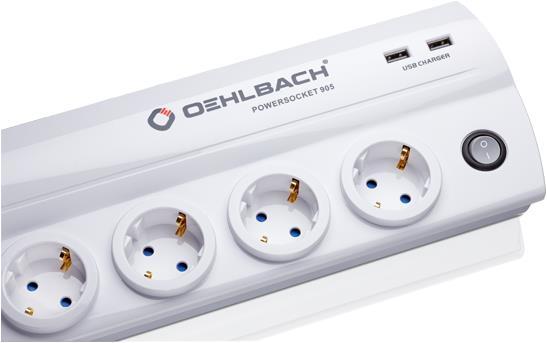 Produktbild Oehlbach Powersocket 905 Weiss - 8-fach Schuko-Netzleiste