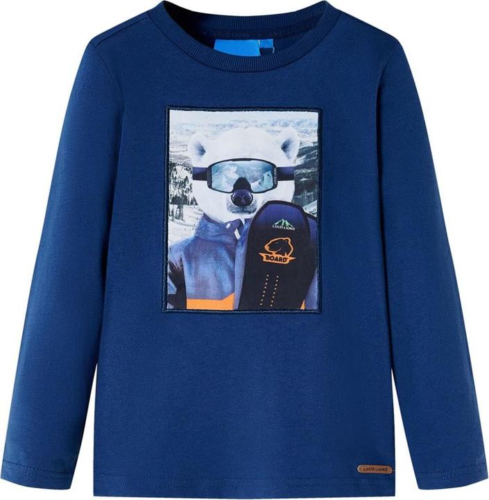 Image du produit VidaXL T-shirt manches longues enfant Bleu jean 116,Matière : 100 (116)