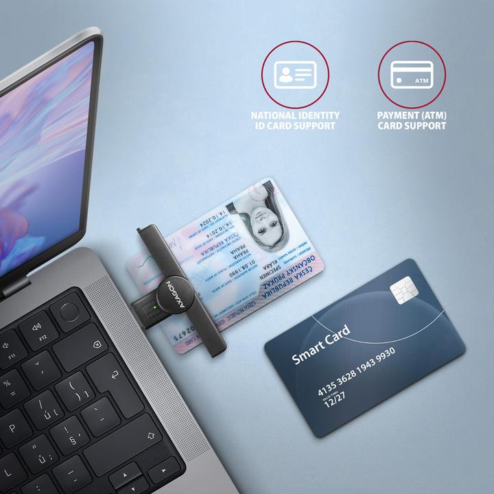 Produktbild Axagon CRE-SMPA USB Smart Card PocketReader (USB 2.0)