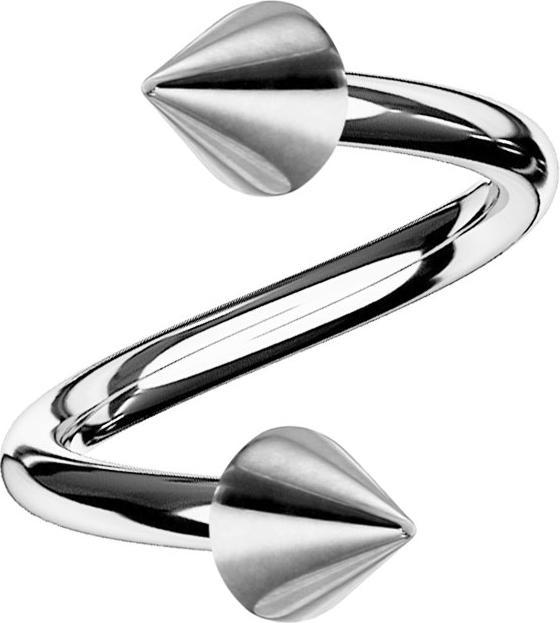 Produktbild Star Piercing Micro Spirale silber mit zwei Cones (ohne Messing, Titan G23)