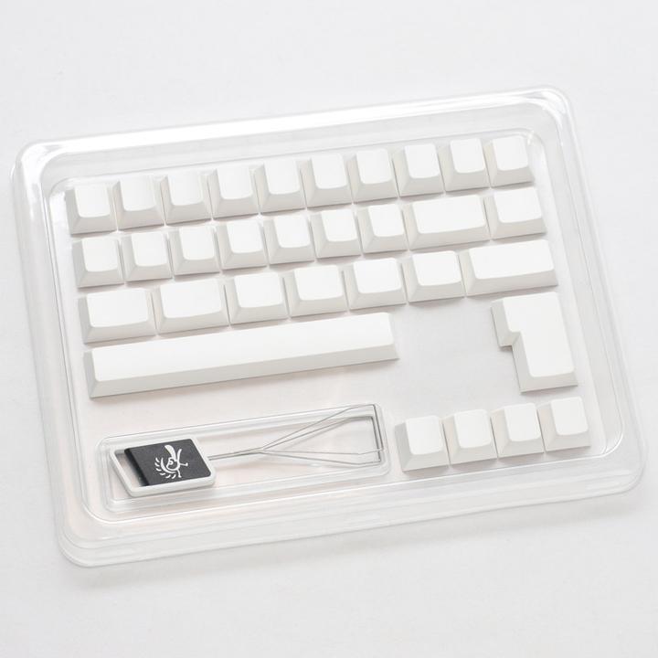Actual product image Ducky Blank white PBT set, cherry profile - 133 keycaps