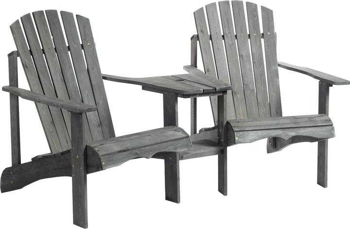 Produktbild Outsunny Gartenbank mit Tisch und Schirmloch
