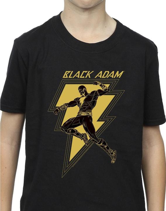 Actual product image Boys Black Adam Golden Bolt Chest T-Shirt (152, 158)