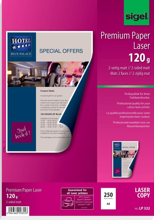 Image du produit Sigel Papier laser premium (120 g/m², 250 x, A4)