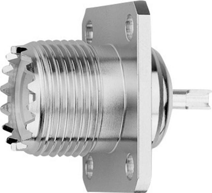 Telegärtner UHF-Einbaubuchse mit Flansch Körper aus Messing, Z08, SO-239 (Antennendose)