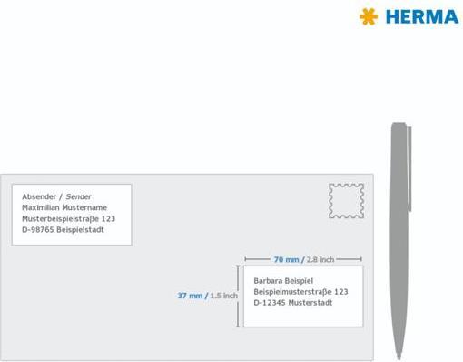 Actual product image HERMA Transparent address labels A4