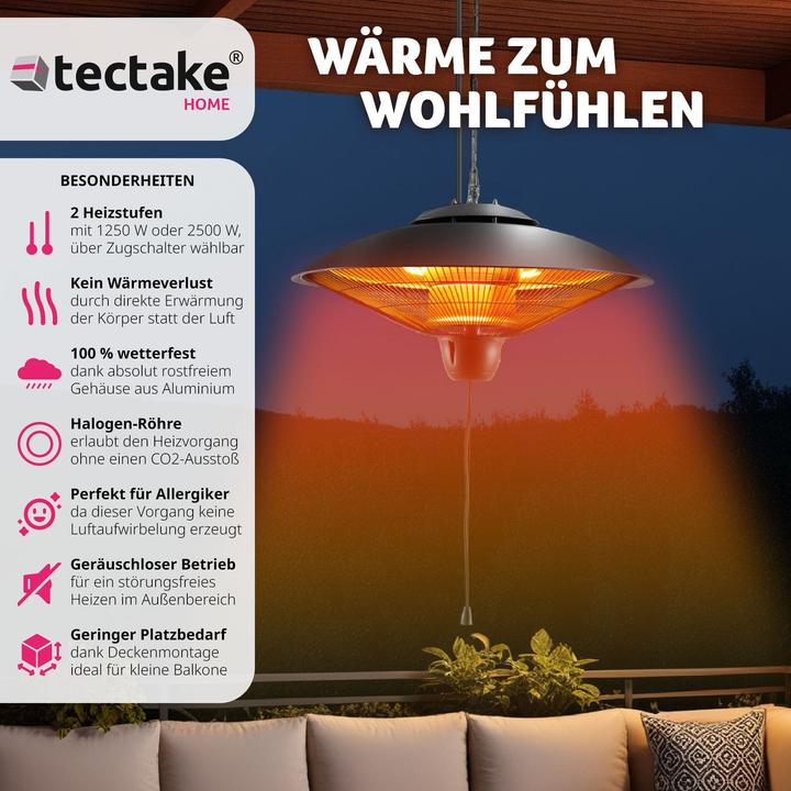 Actual product image tectake Solaris Infrared Heater Orbit 2500W, Aluminum Casing (2500 W)
