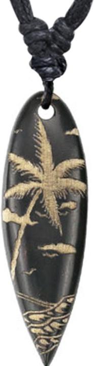 Produktbild Star Piercing Halskette schwarz Anhänger Surf Gravur Strand aus Krokodilholz (ohne Messing, Organisch)