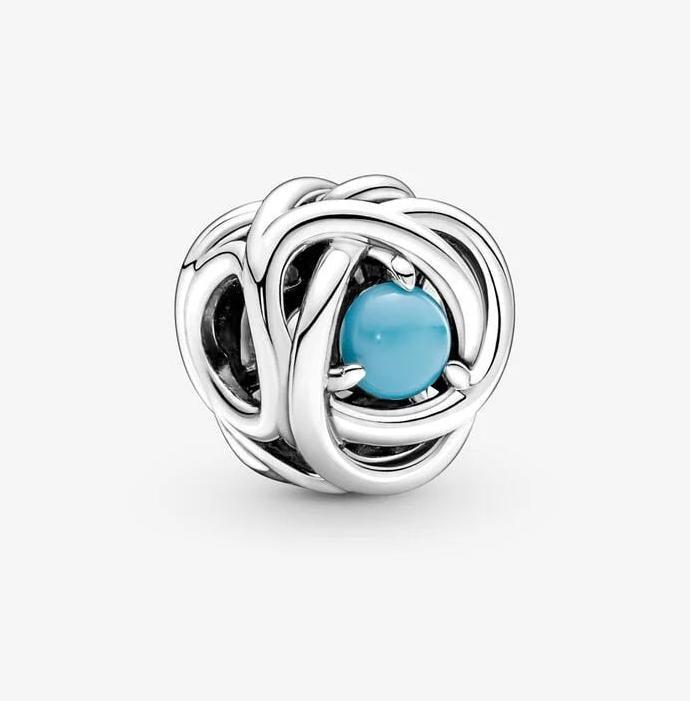 Immagine prodotto Pandora Pietra di nascita di dicembre Turchese Eternity Circle Charm (Argento 925)