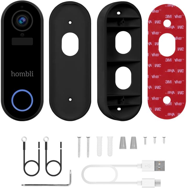 Image du produit Hombli Smart Doorbell 2 Promo-Pack (sonnette 2 + Chime 2) noir (WiFi)