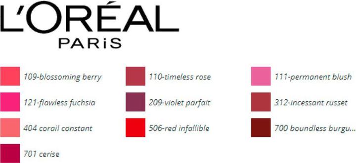 Valori nutrizionali e ingredienti L'Oréal Paris Infaillible X3 (121 Fucsia impeccabile)