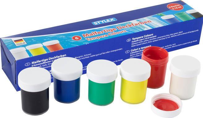 Produktbild Stylex Schulmalfarben 18ml 6Stück (Mehrfarbig, 18 ml)