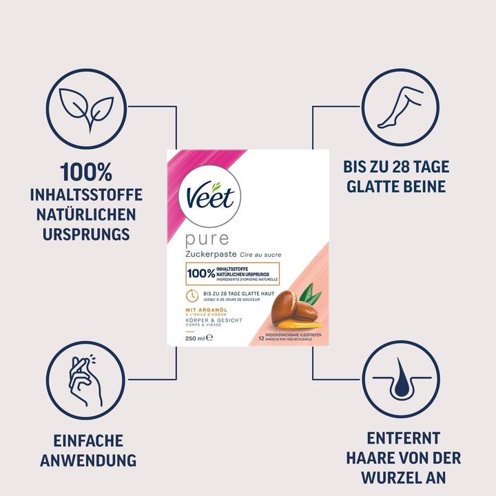 Actual product image Veet Zuckerpaste mit Arganöl (250 ml, 5 x)