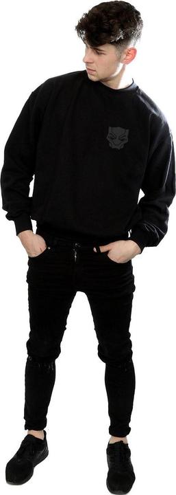 Produktbild Black Panther Schwarz auf Schwarz Brust drucken Baumwolle Sweatshirt (S)