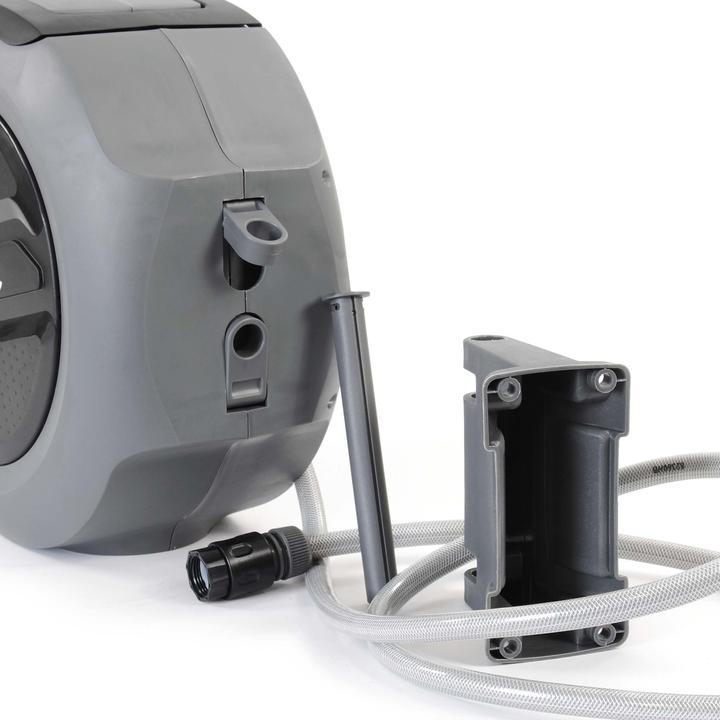 Actual product image XPOtool Hose Reel with Self-reeling-up Mechanism 15m Garden Hose for Wall Mounting for Watering (15 m)