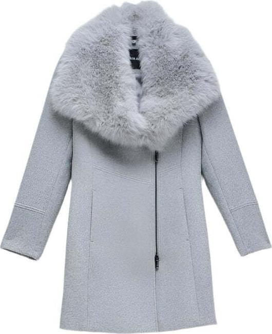 Salsa Jeans Wool Coat With Fur Collar