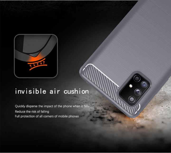 Produktbild Cadorabo TPU Ultra Slim carbon edelstahl Kombi Cover (Samsung Galaxy A71 5G)