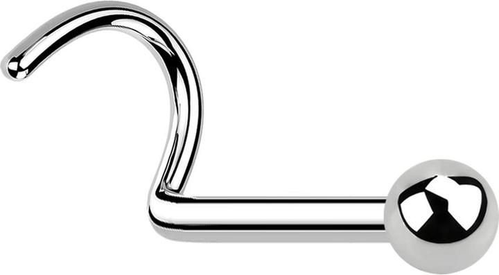 Image du produit Star Piercing Nasenstecker gebogen silber mit Kugel (sans laiton, Acier chirurgical 316L)