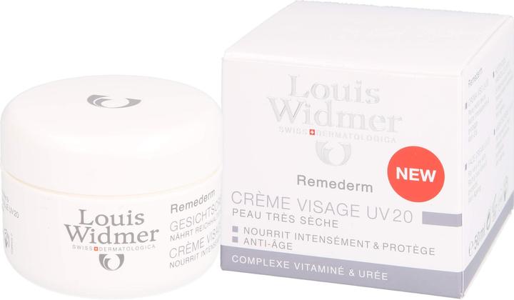 Produktbild Louis Widmer Remederm Gesichtscreme UV parfümiert (50 ml, Tagescreme, SPF 20)