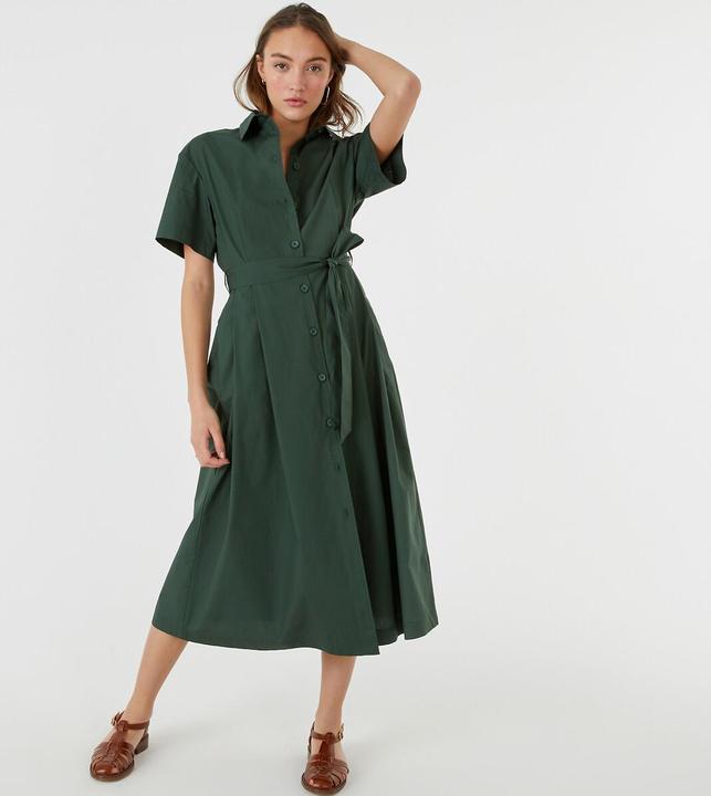 Image du produit La Redoute Collections Robe chemisier avec ceinture à nouer (38)