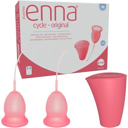 Menstrual Cups Size M with Applicator and Sterilizer Box - Pack of 2 (M)