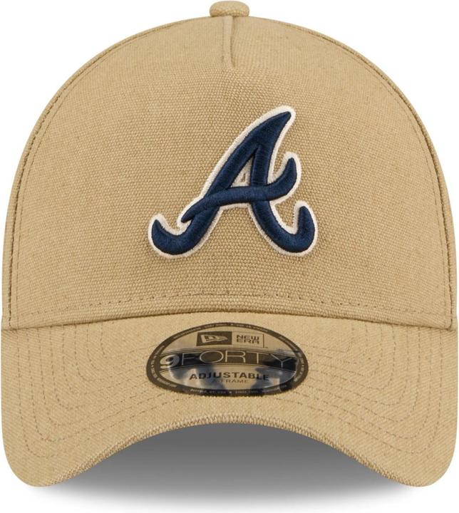 Produktbild New Era A-Frame Trucker Leinen Cap - Atlanta Braves beige (One Size)