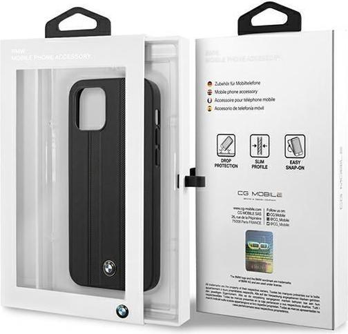 Produktbild BMW Hard Case Leather Tire Marks für Apple iPhone 12 mini - black (Apple iPhone 12 mini)