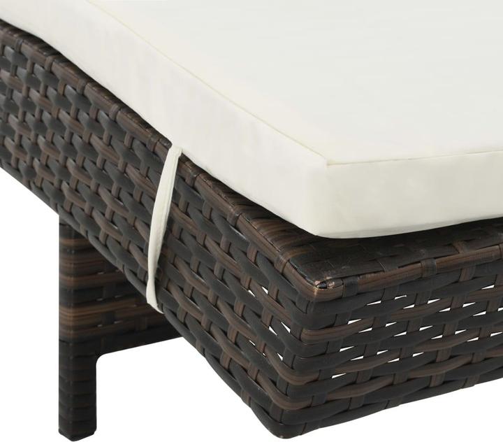 Produktbild VidaXL Sonnenliegen 2 Stk. mit Rollen und Auflagen Poly Rattan (60 cm)