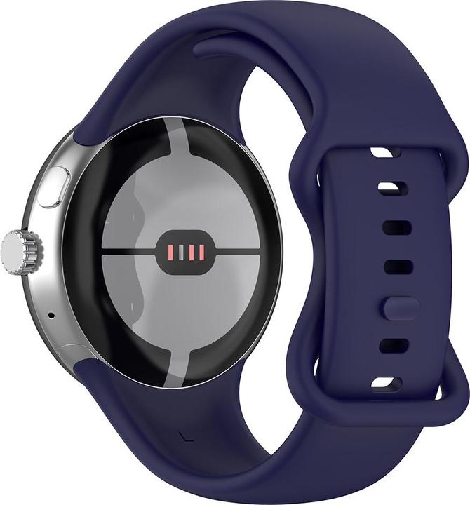 Actual product image Techsuit - Watchband (W031) - Google Pixel Watch / Watch 2 / Watch 3 41mm - Navy Blue (Silicone, Watch 2)