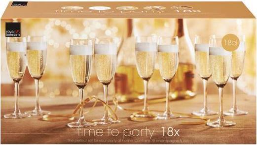 Actual product image Royal Leerdam Leerdam Flute Set Time to Party 18 pieces (18 cl, 18 Glasses, Red wine glasses, White wine glasses)