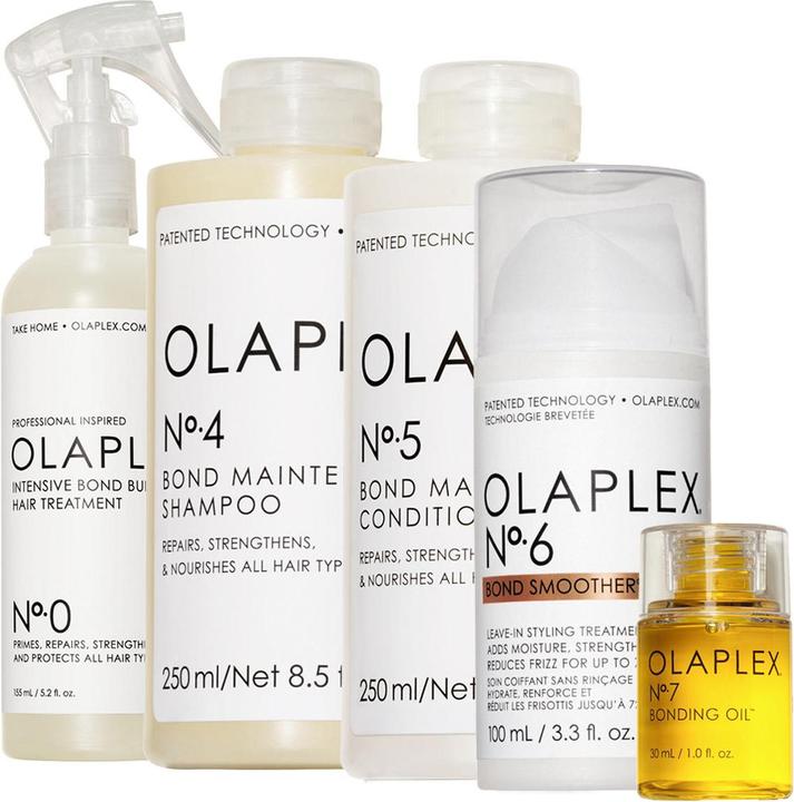 Image du produit Olaplex All-in Pflege Set No. 0 + No. 4 + No. 5 + No. 6 + No. 7 (Set soin capillaire)