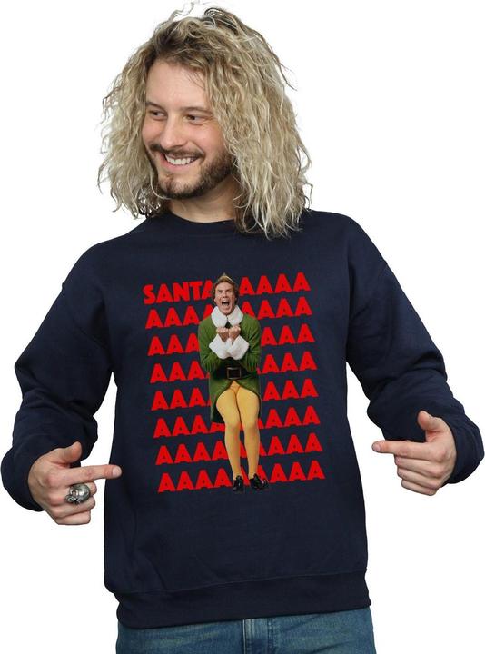 Actual product image Elf Mens Buddy Santa Scream Sweatshirt (XL)