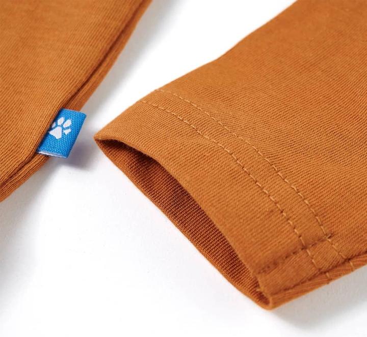 Actual product image VidaXL Children's long-sleeved shirt dark ochre 140,Material: 100 (140)
