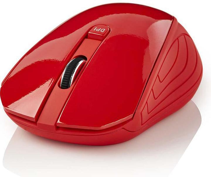 Produktbild Nedis Mouse Drahtlos 800/1200 / 1600 DPI Einstellbar DPI Anzahl Knöpfe: 3 Beidhändig Red (Kabellos)