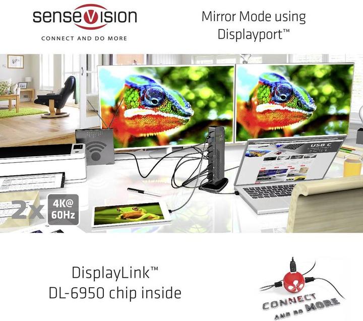 Produktbild Club 3D Dual Display Docking Station 4K60Hz (USB-B, 6 Ports)