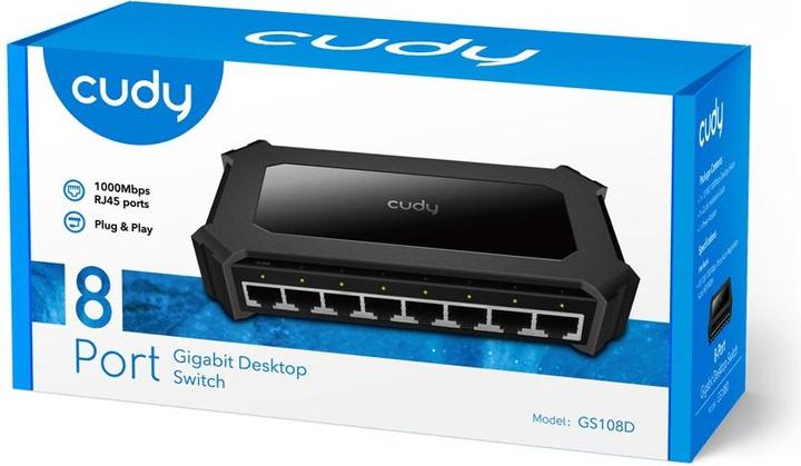 Productafbeelding Cudy GS108D netwerkswitch Gigabit Ethernet (10/100/1000) Zwart (8 Havens)