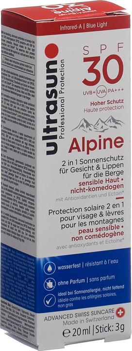 Produktbild Ultrasun Alpine SPF 30 (Sonnenstick, Sonnencreme Gesicht, SPF 30, 20 ml, 40 g)