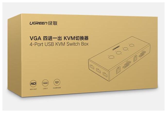 Image du produit Ugreen Commutateur KVM 4 ports USB/VGA CM154 50280