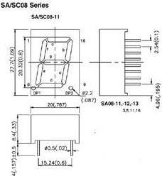 Produktbild Velleman 20mm Single-Digit Display Common Anode Yellow (Display)
