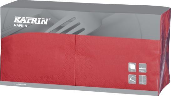 Produktbild Katrin Servietter 1/4 fold 3-lags rød 33cm 4x250stk 114362 - (1000 stk.)