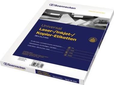 Produktbild Soennecken Etikett 5755 38x21,2mm weiss 6.500 St./Pack.